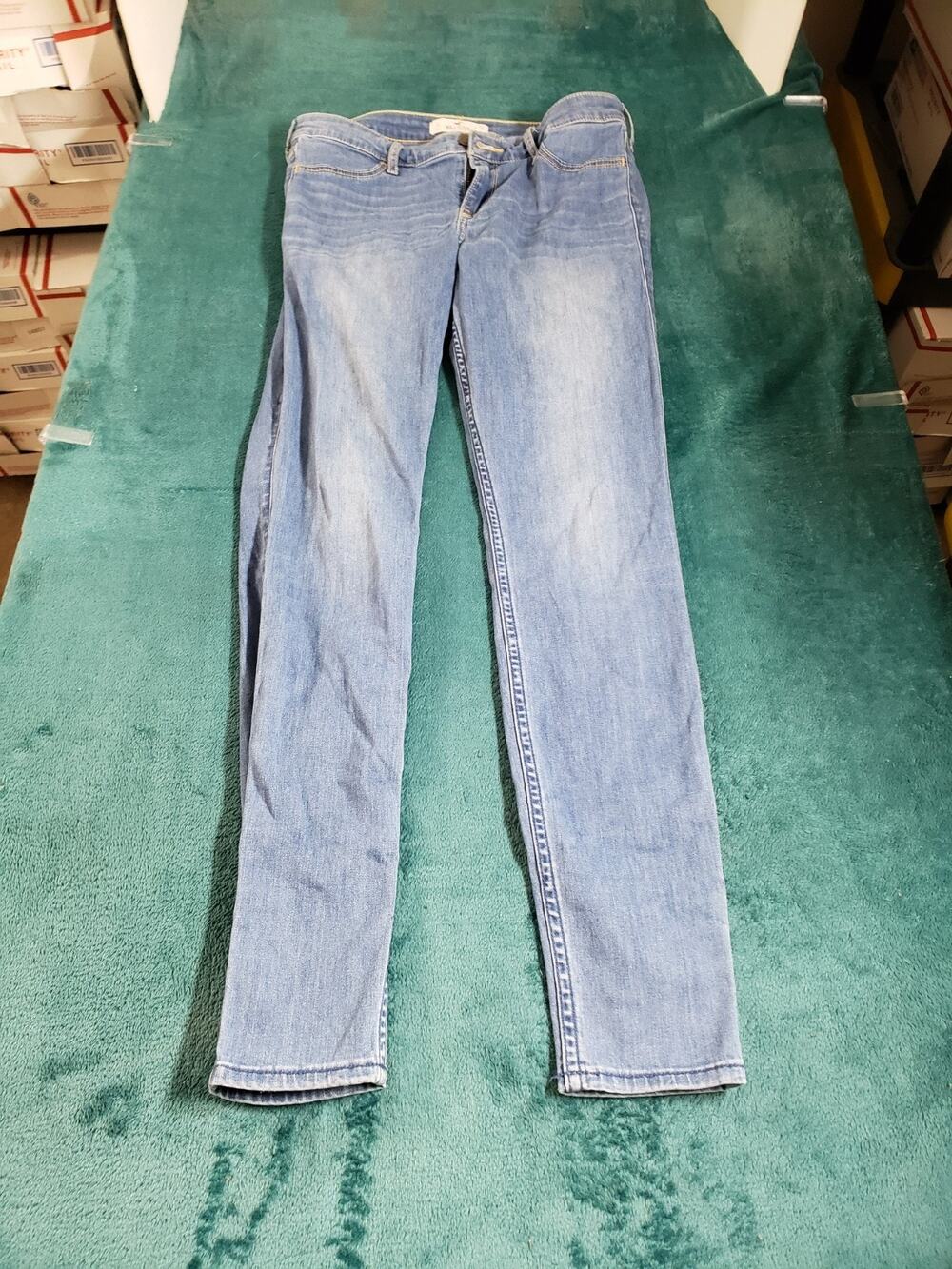 Hollister Jeans Size 9 Long Women Blue Stretch Pants Denim Mid Rise Skinny